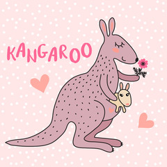 Cute cartoon kangaroo