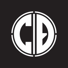 CQ Logo initial with circle line cut design template
