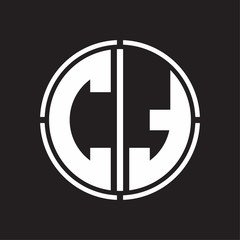 CT Logo initial with circle line cut design template