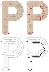 Easy alphabet maze - letter P © nahhan