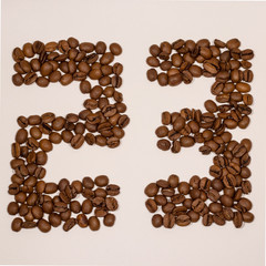 number twenty three made from coffee beans
