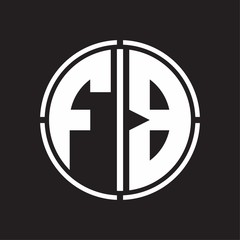FB Logo initial with circle line cut design template