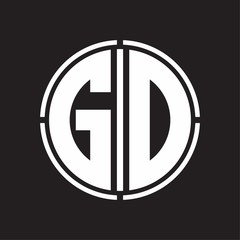 GD Logo initial with circle line cut design template