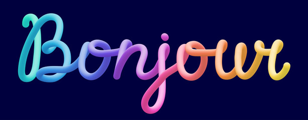 Colorful inscription 'Bonjour' © Elena Terletskaia