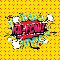Ka-Pow! Comic Speech Bubble, Cartoon. art and illustration vector file. - obrazy, fototapety, plakaty