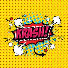 krash! Comic Speech Bubble, Cartoon. art and illustration vector file.