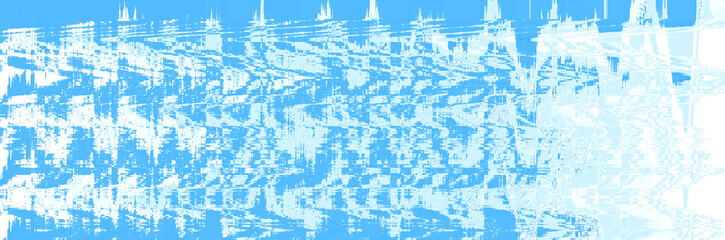 Blue background with a graphic pattern of lines and stripes, texture of white squares and rectangles. Modern abstract design in bright colors, a template for a screensaver.