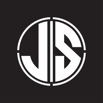 JSLogo initial with circle line cut design template