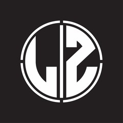 LZ Logo initial with circle line cut design template