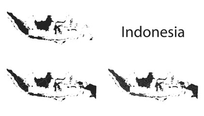 Indonesia vector maps with administrative regions, municipalities, departments, borders