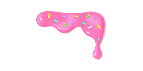 Melted pink icing drop with decorative sprinkles