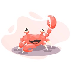 cute crab mascot cartoon vector