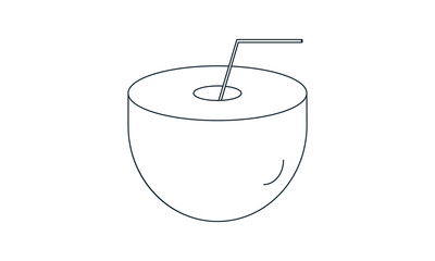 Coconut water icon for health drinks and tropical content
