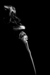 Abstract white smoke  on black background. smoke  on black background