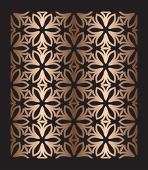 Decal. Laser cutting panel. Veneer vector. Plywood lasercut floral design. Hexagonal seamless pattern for printing, engraving, paper cut, silhouette stamps. Stencil lattice ornament.