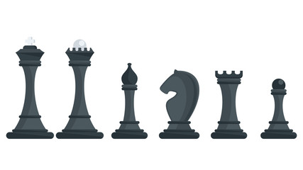 Set of figures for chess. Strategy board game.