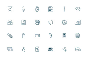 Office and business line style icon set vector design
