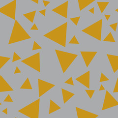 Seamless gold yellow triangles repeat pattern print background
