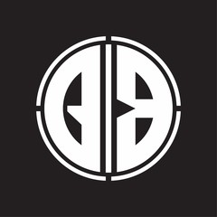 QB Logo initial with circle line cut design template