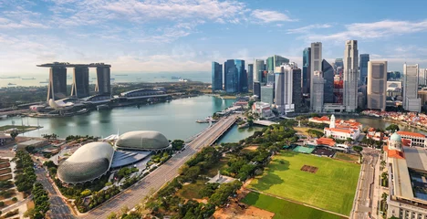 Tuinposter Aerial view of Singapore city at day © TTstudio