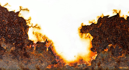Rust of metals.Corrosive Rust on old iron.Use as illustration for presentation. - obrazy, fototapety, plakaty