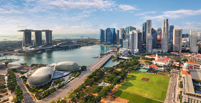 Aerial view of Singapore city at day © TTstudio