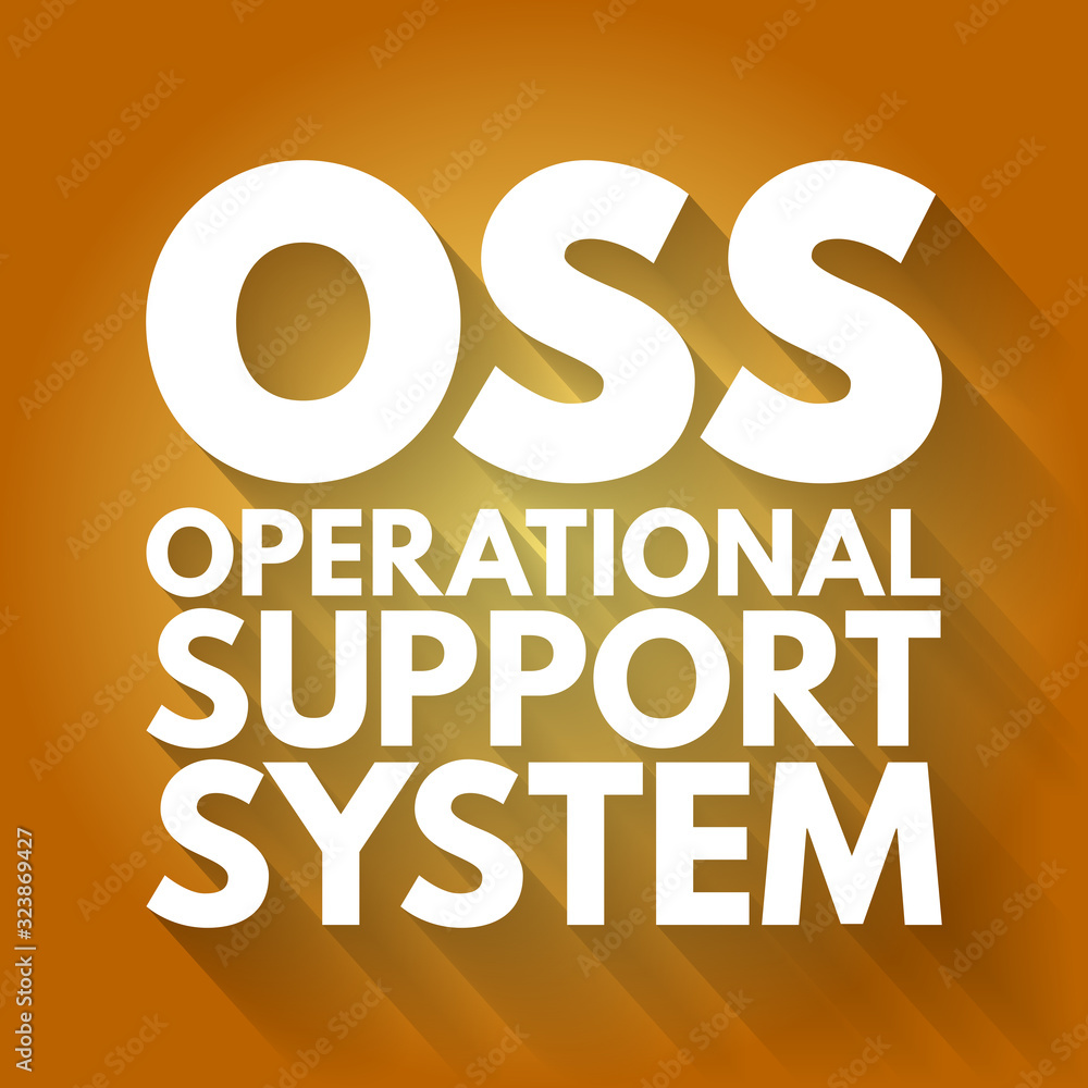 Poster oss - open source software acronym, technology concept background