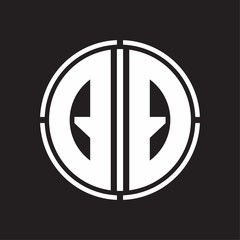 QQ Logo initial with circle line cut design template