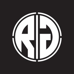 RG Logo initial with circle line cut design template
