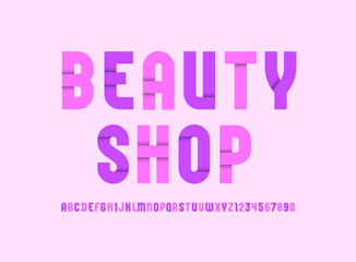 Fashion colored font, modern bold alphabet with shadow, beauty letters and numbers, for your design, vector illustration 10EPS