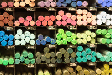 pastels drawing in a shop