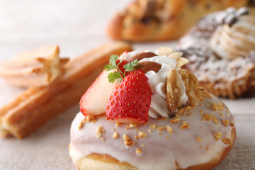 菓子パンのクローズアップのイメージ写真