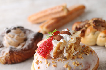 菓子パンのクローズアップのイメージ写真