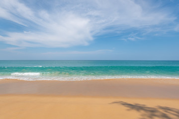 Fototapeta na wymiar Beautiful tropical beach with sand and sky