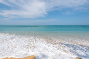 Beautiful tropical beach with sand and sky