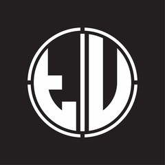 TU Logo initial with circle line cut design template