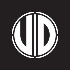 UD Logo initial with circle line cut design template