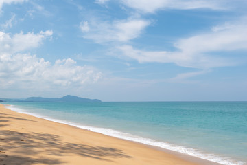 Beautiful tropical beach with sand and sky