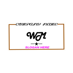  Initial WM logo handwriting vector template
