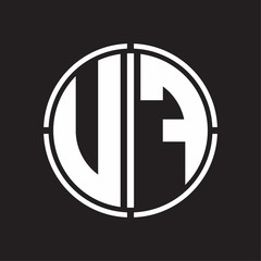 UF Logo initial with circle line cut design template
