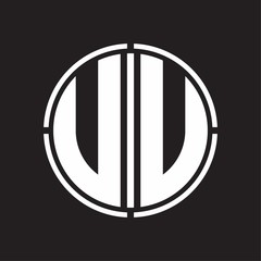 UU Logo initial with circle line cut design template