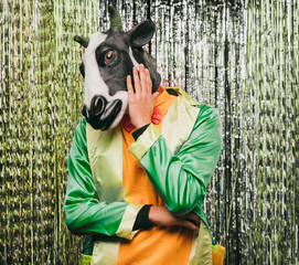 Funny cow costume for carnival party