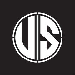 US Logo initial with circle line cut design template