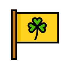 Shamrock flag icon, Saint patrick's day related vector