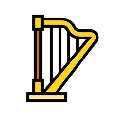 Harp icon, Saint patrick's day related vector