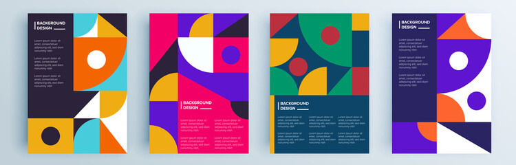 Modern abstract covers set, minimal covers design. Colorful geometric background, vector illustration.