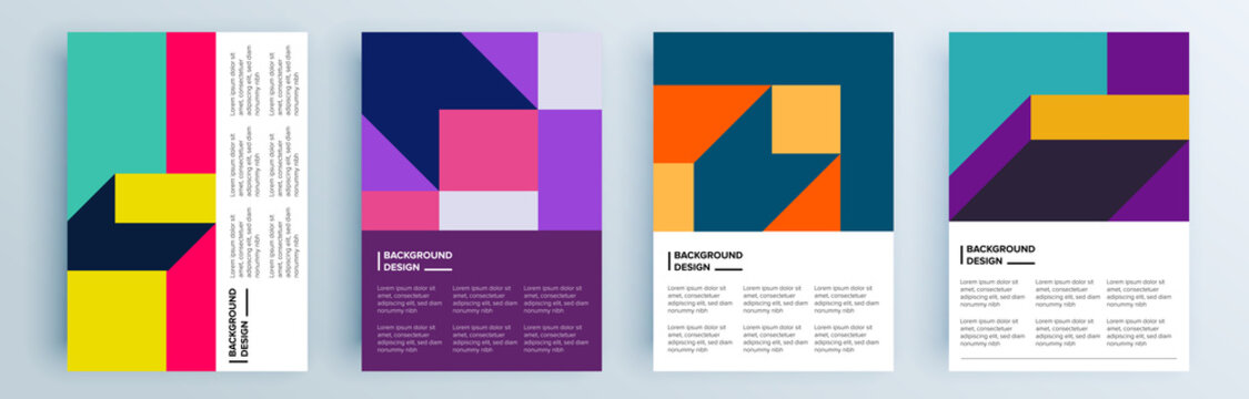 Modern abstract covers set, minimal covers design. Colorful geometric background, vector illustration.