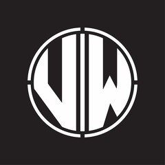 Logo initial with circle line cut design template