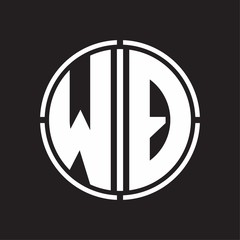 WQ Logo initial with circle line cut design template