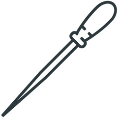 Wood chisels line icon on white background